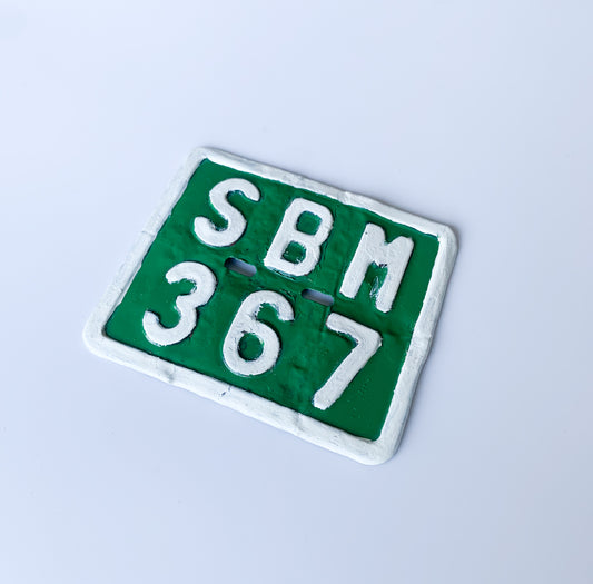 Vintage Moped License Plate, 1950s–1960s Finland