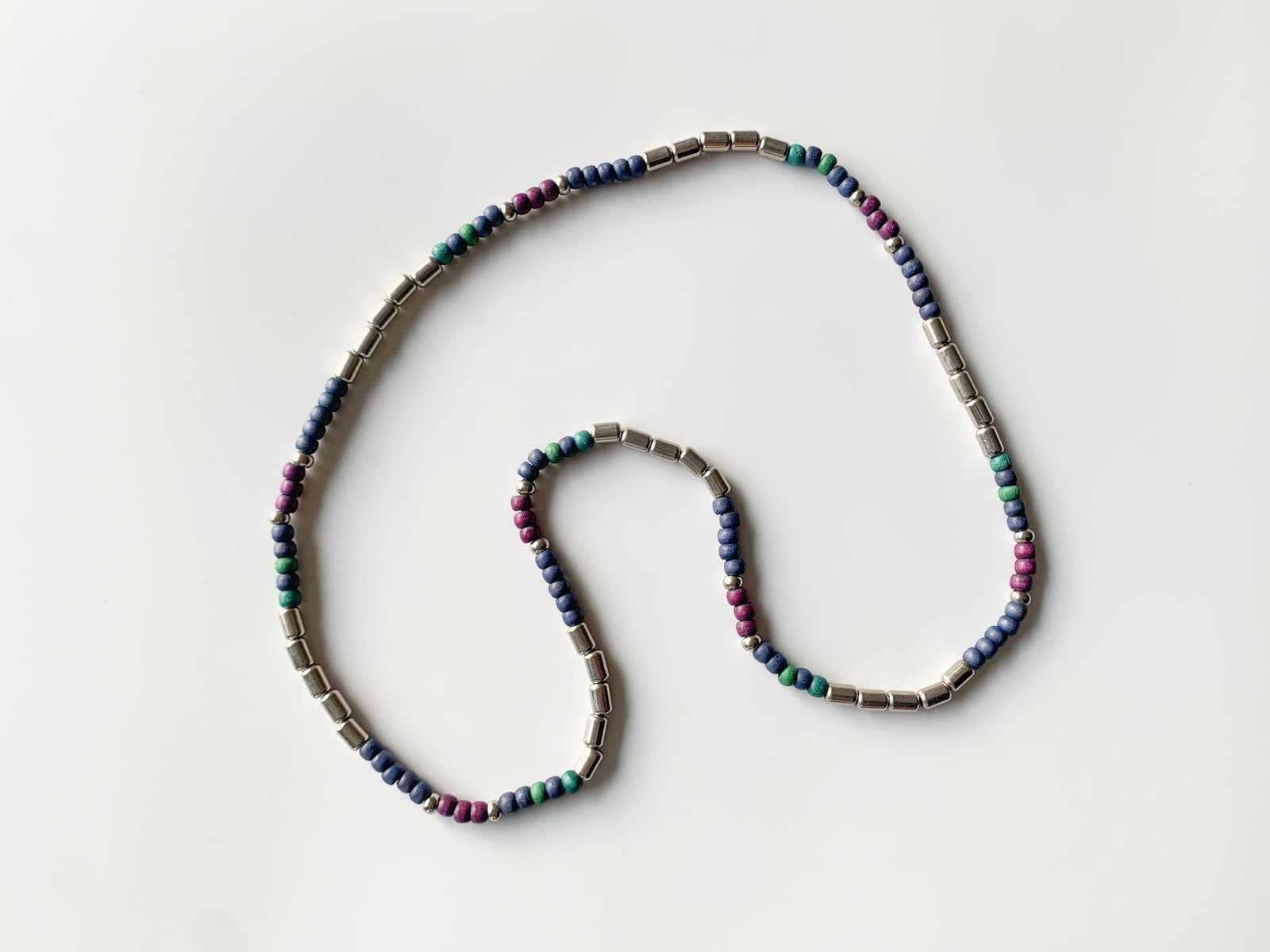 Finnish Design jewelry beaded green violet