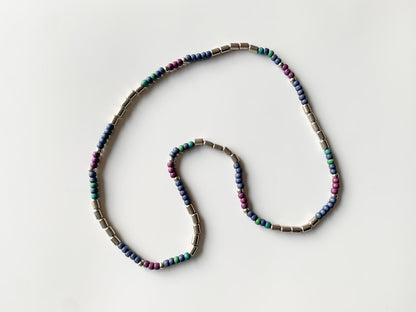 Finnish Design jewelry beaded green violet