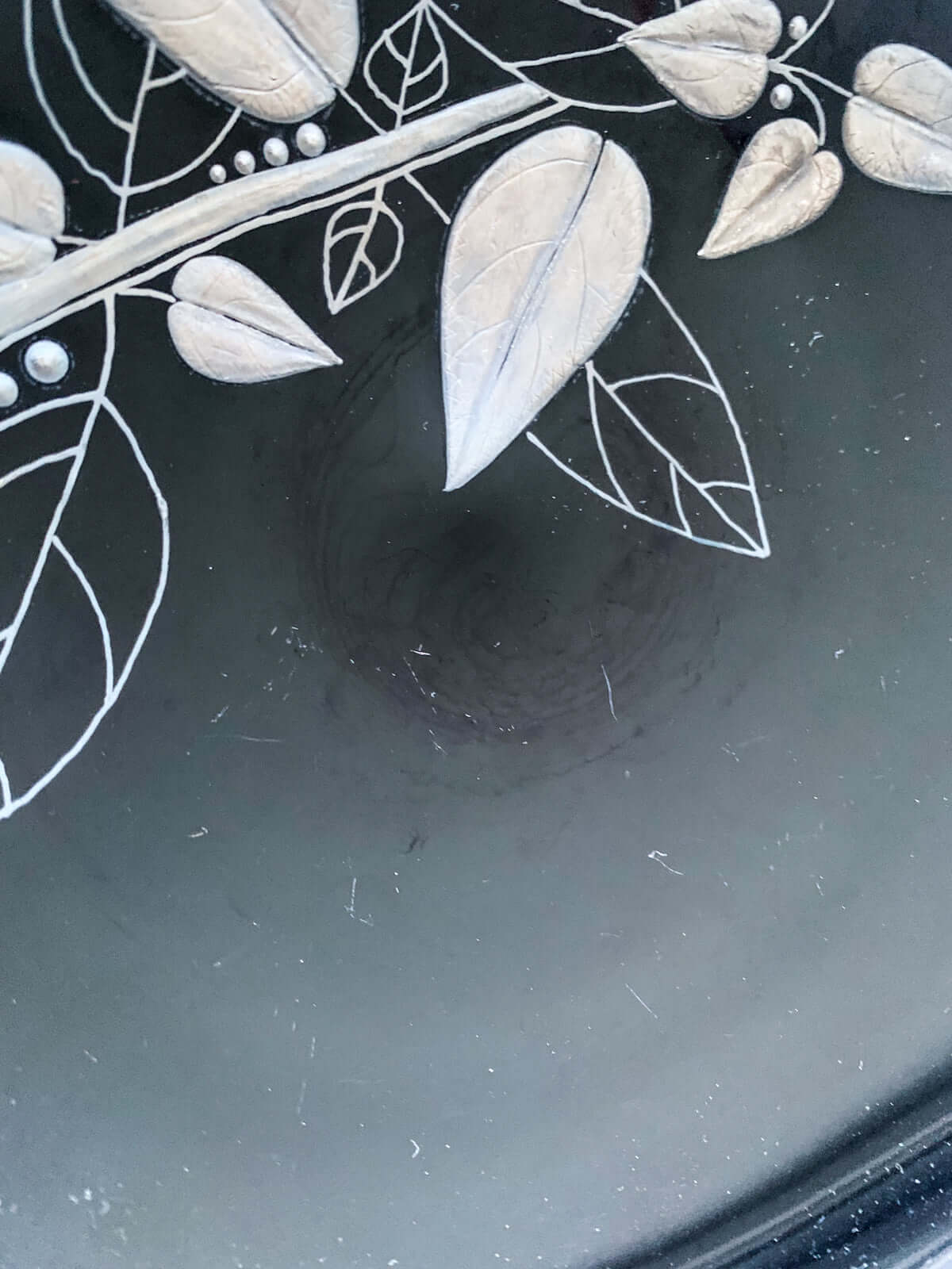 Kumela Finland | Glass Bowl Silver Botanical Engraving