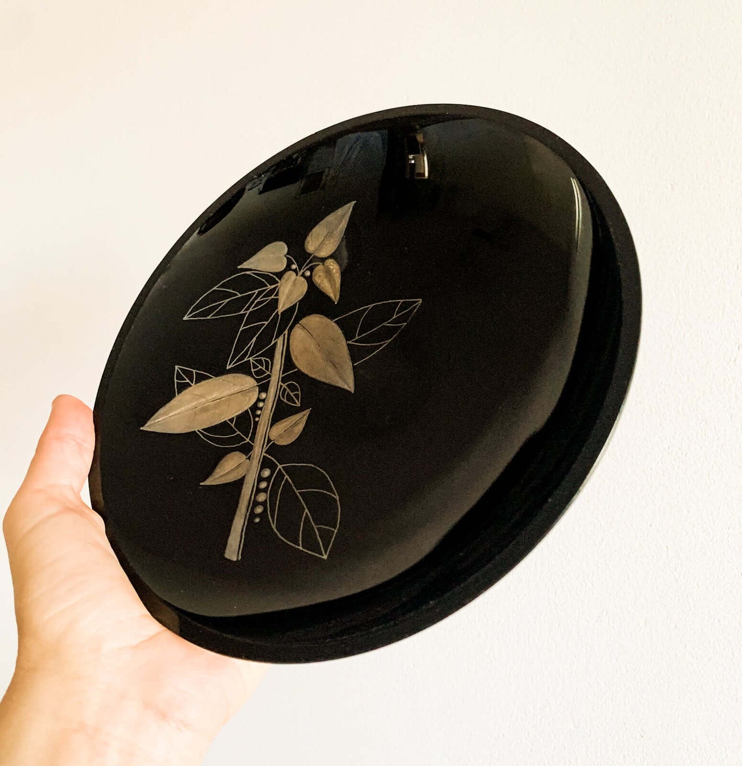 Kumela Finland | Glass Bowl Silver Botanical Engraving