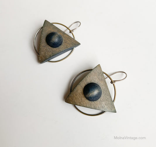 Geometric wooden earrings | Aarikka Finland