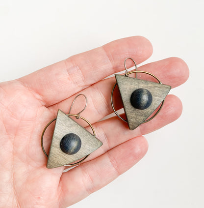 Geometric wooden earrings | Aarikka Finland