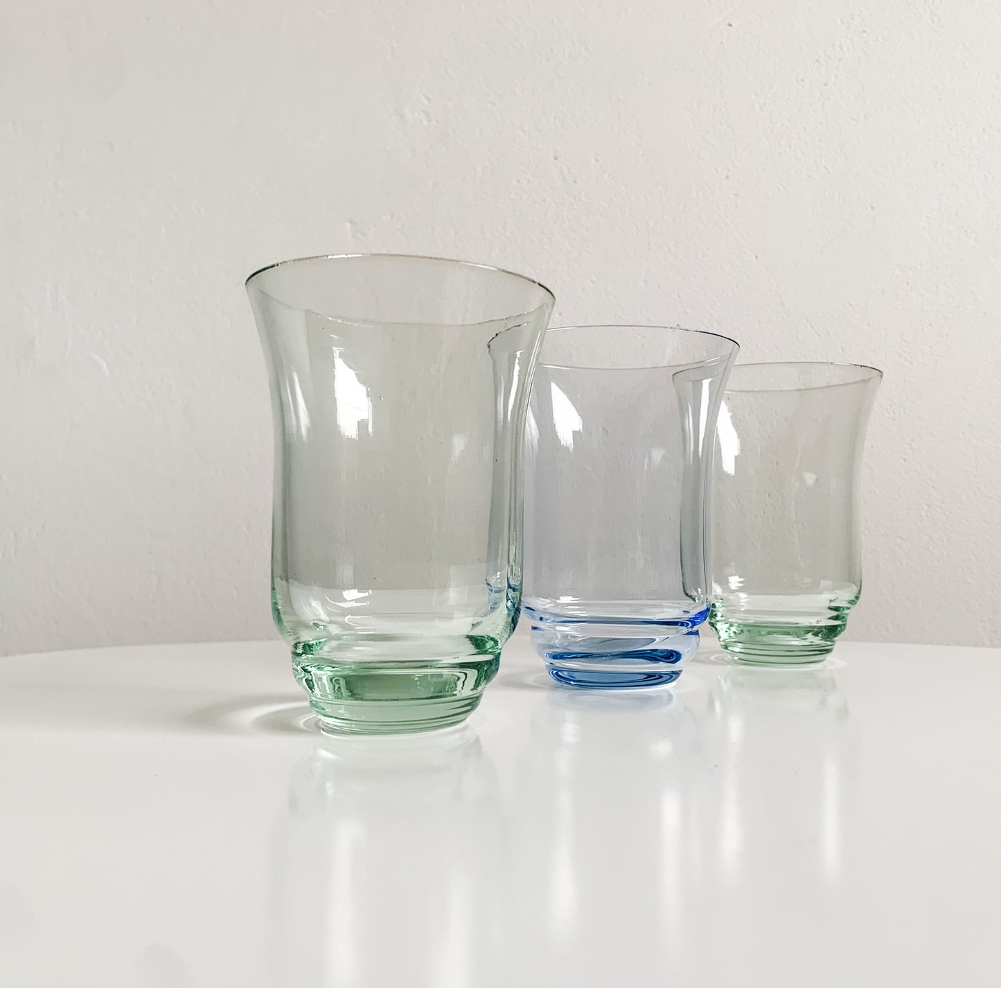 Set of 3 Art deco glasses | Possibly Riihimäen lasi Finland