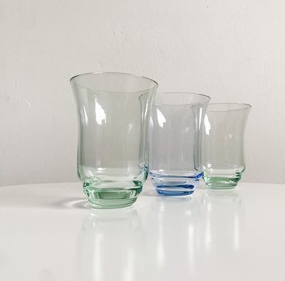 Set of 3 Art deco glasses | Possibly Riihimäen lasi Finland