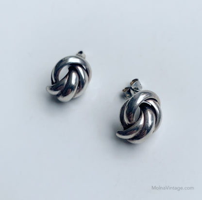 Silver love knot earrings
