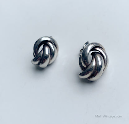 Silver love knot earrings
