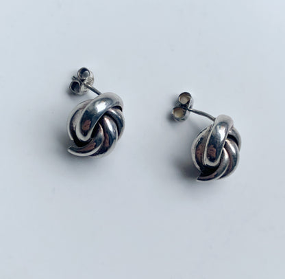 Silver love knot earrings