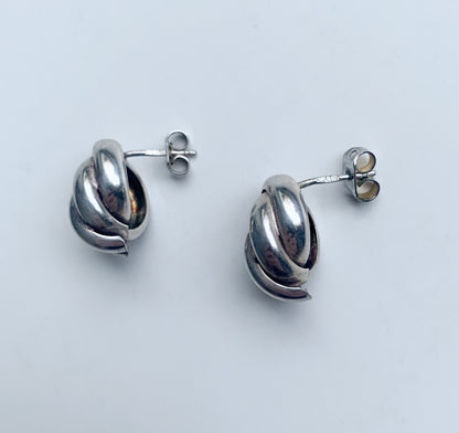 Silver love knot earrings