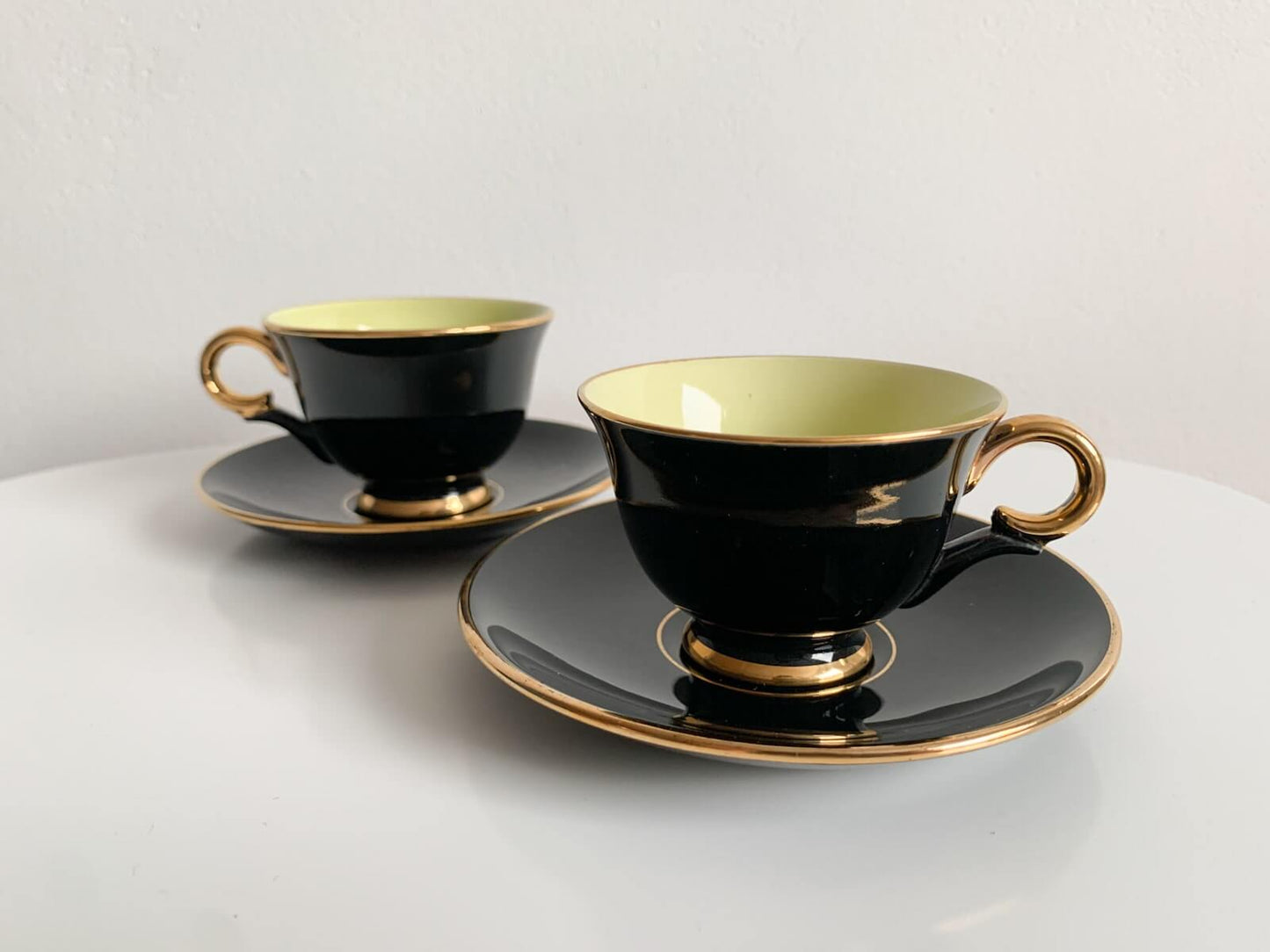 Cup and saucer Harlequin, Stavangerflint, celadon green