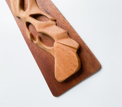 Finnish carved wood bird wall plaque