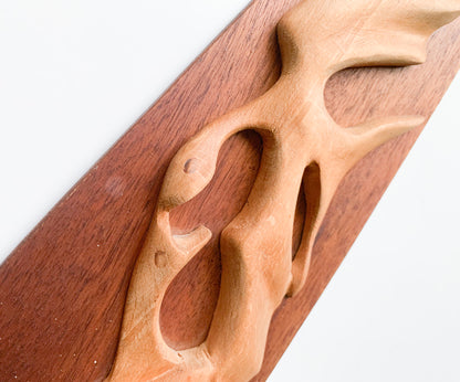 Finnish carved wood bird wall plaque