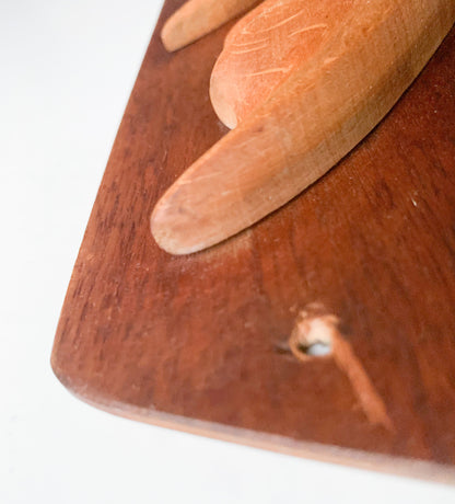 Finnish carved wood bird wall plaque