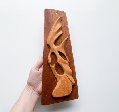 Finnish carved wood bird wall plaque