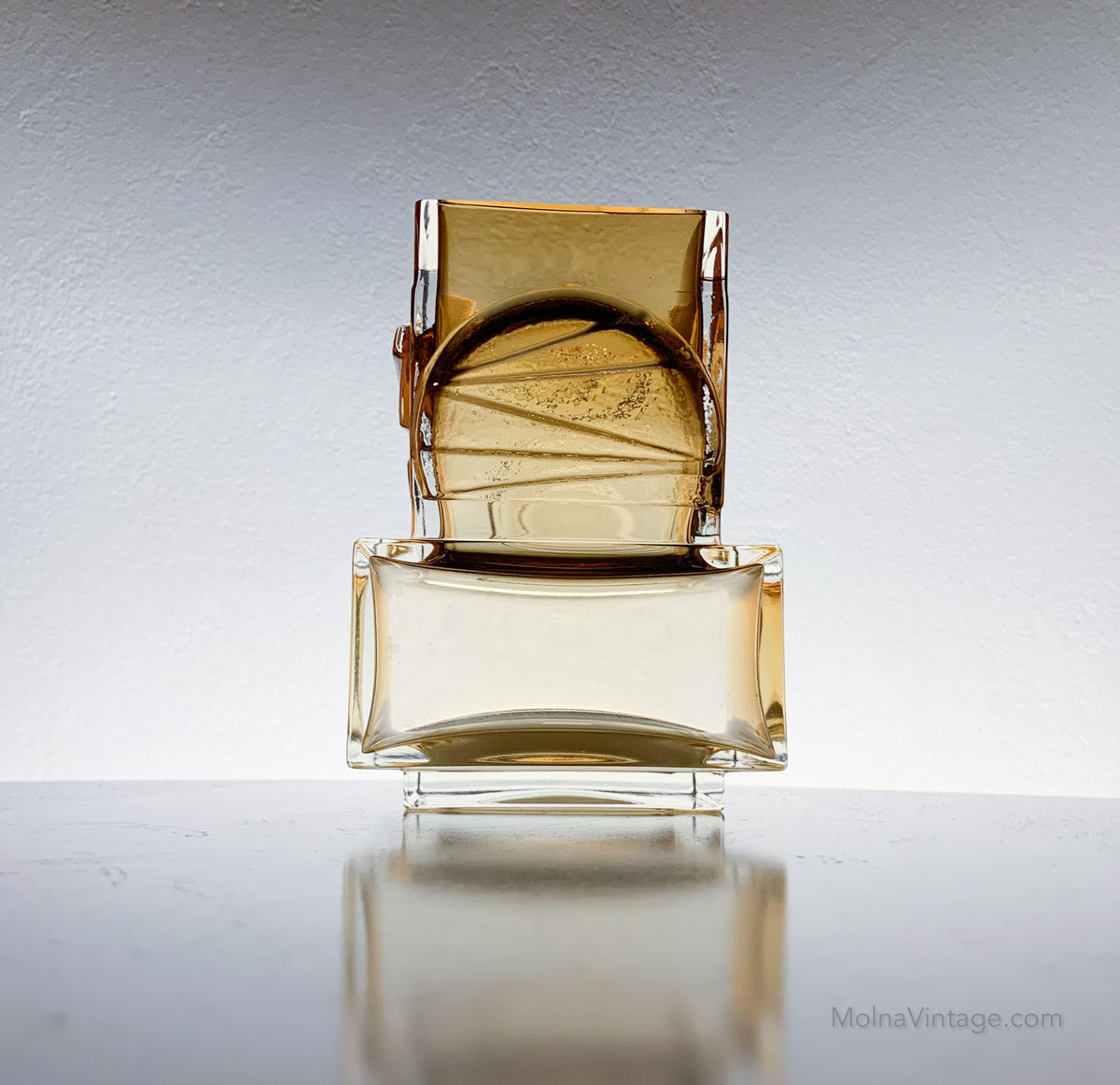 Brutalist glass vase Lunar Eclipse | Pentti Sarpaneva