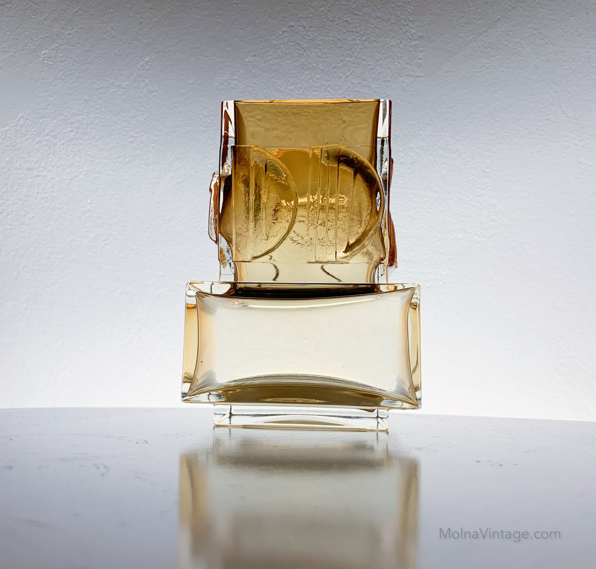 Brutalist glass vase Lunar Eclipse | Pentti Sarpaneva