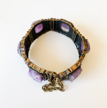 Pentti Sarpaneva Kelo Armband, Amethyst | Brutalistischer Schmuck
