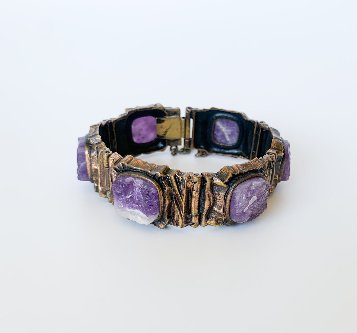 Pentti Sarpaneva Kelo Armband, Amethyst | Brutalistischer Schmuck