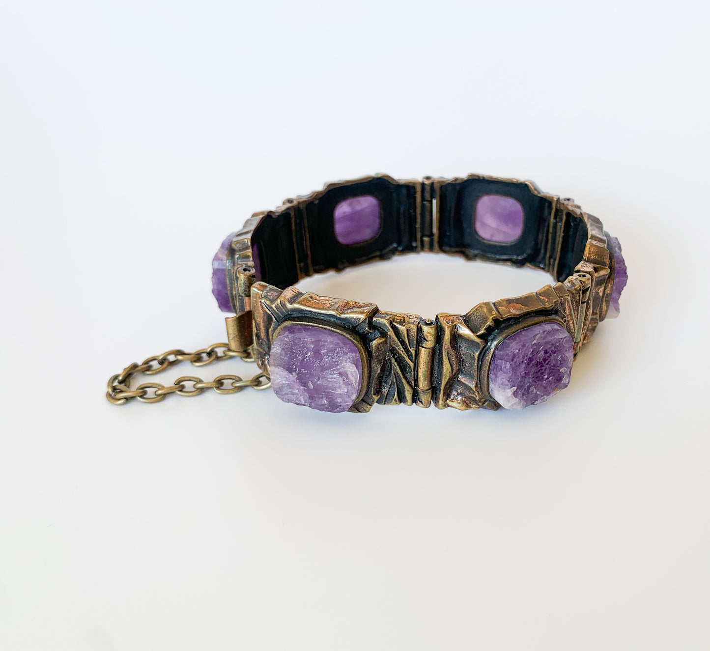 Pentti Sarpaneva Kelo Armband, Amethyst | Brutalistischer Schmuck