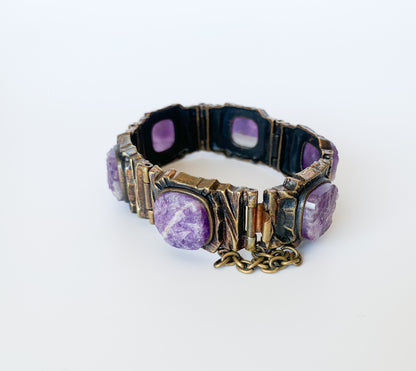 Pentti Sarpaneva Kelo Armband, Amethyst | Brutalistischer Schmuck