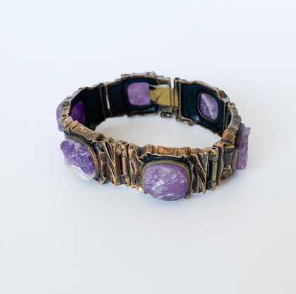 Pentti Sarpaneva Kelo Armband, Amethyst | Brutalistischer Schmuck