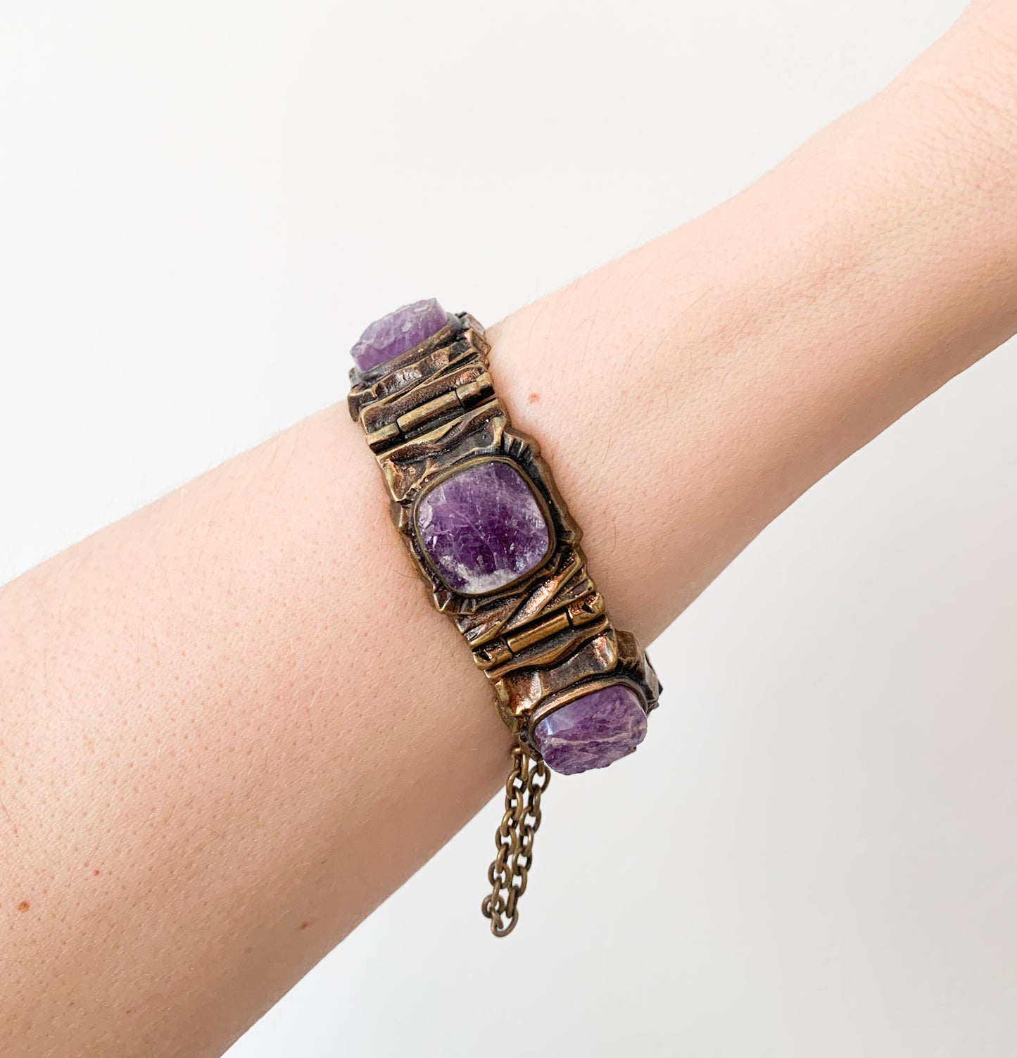 Pentti Sarpaneva Kelo Armband, Amethyst | Brutalistischer Schmuck