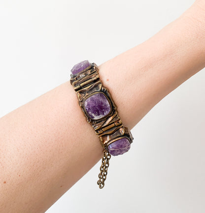 Pentti Sarpaneva Kelo Armband, Amethyst | Brutalistischer Schmuck