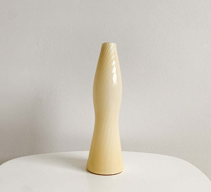 Rare Art Deco swirled opal glass vase by Riihimaki Finland 1940s