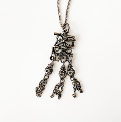 Modernist pewter pendant, hanging elements | Likely Norway