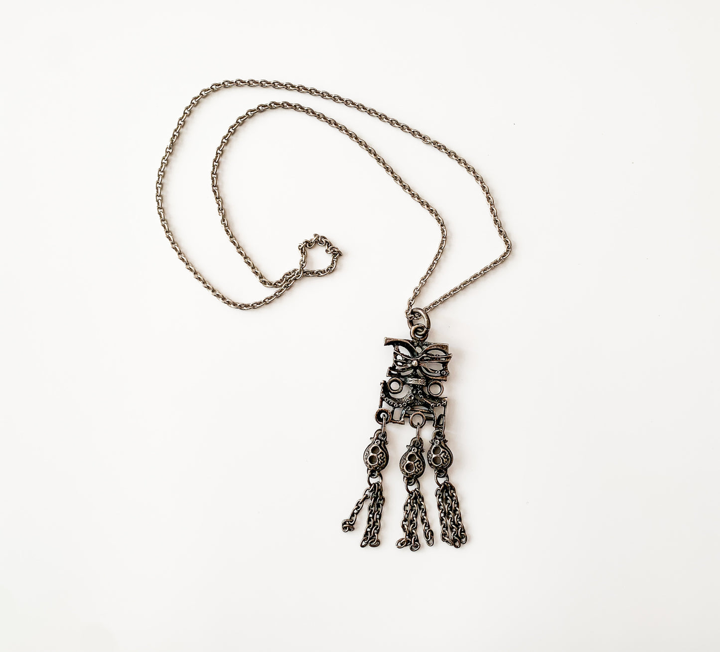 Modernist pewter pendant, hanging elements | Likely Norway