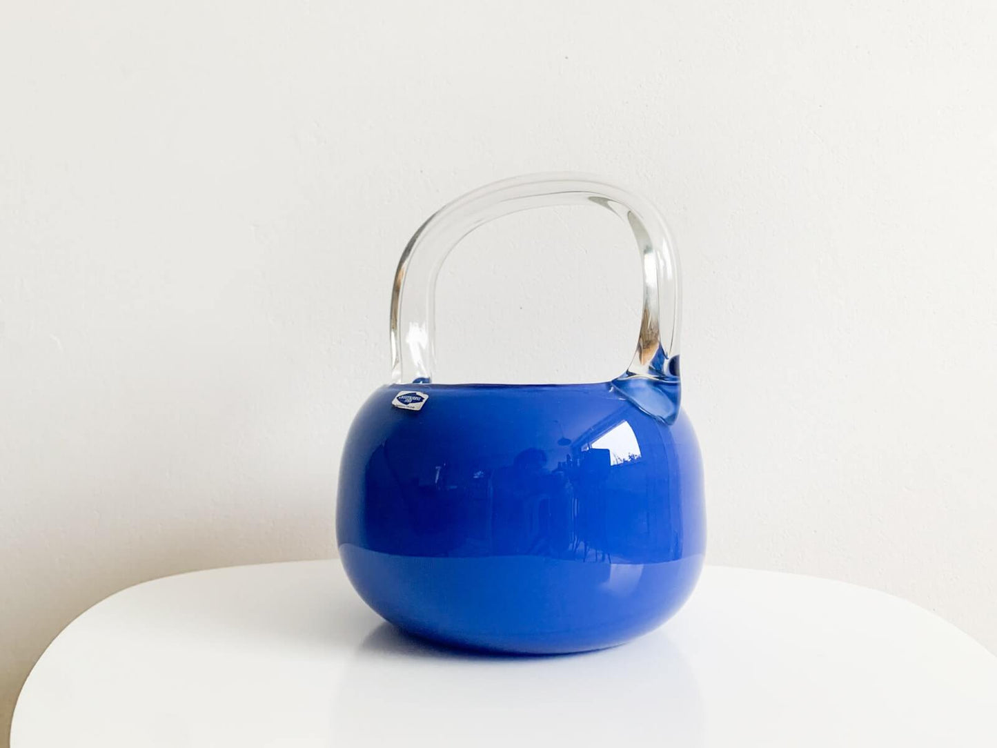 Nuutajarvi Rare Art Glass Basket, 1970s