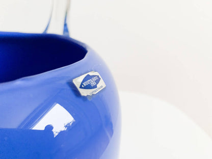 Nuutajarvi Rare Art Glass Basket, 1970s