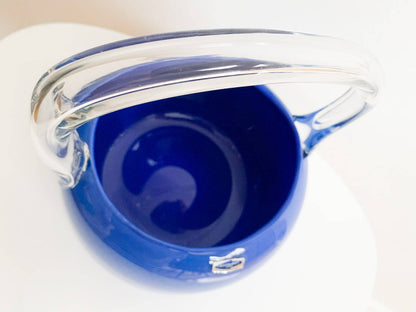 Nuutajarvi Rare Art Glass Basket, 1970s