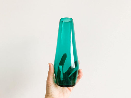 Pop Art turquoise vase, designer Sakari Pykala, Riihimaki Finland