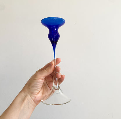 Duo Blue Glass Candlesticks by Marjut Kumela | Finland