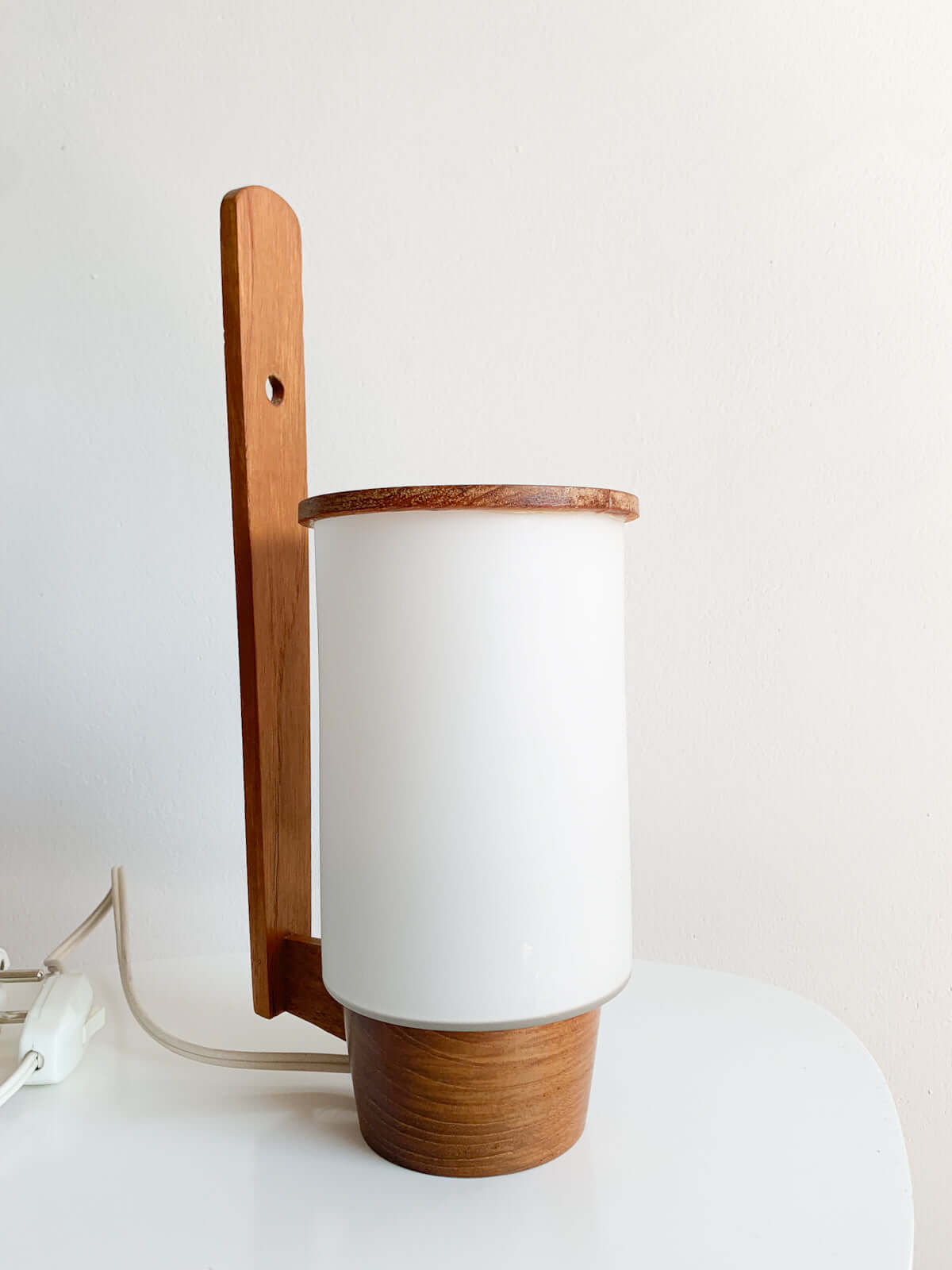 Rare Lival Oy wall teak lamp, Finland 1950s