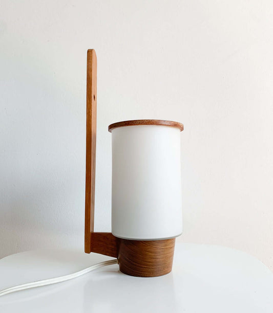 Rare Lival Oy wall teak lamp, Finland 1950s