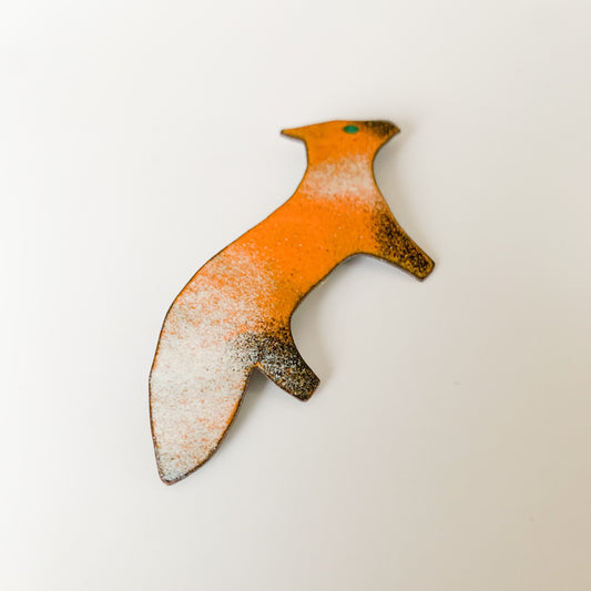 Finnish Enamel Fox Brooch | 1970s
