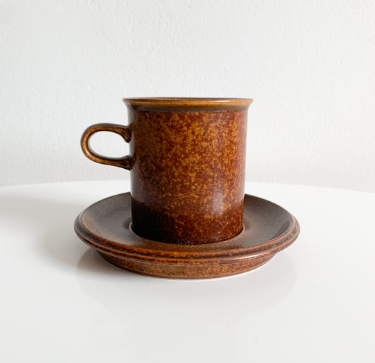 Arabia Finland | Ruska coffee cup, saucer, stamped