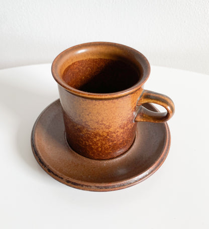 Arabia Finland | Ruska coffee cup, saucer, stamped