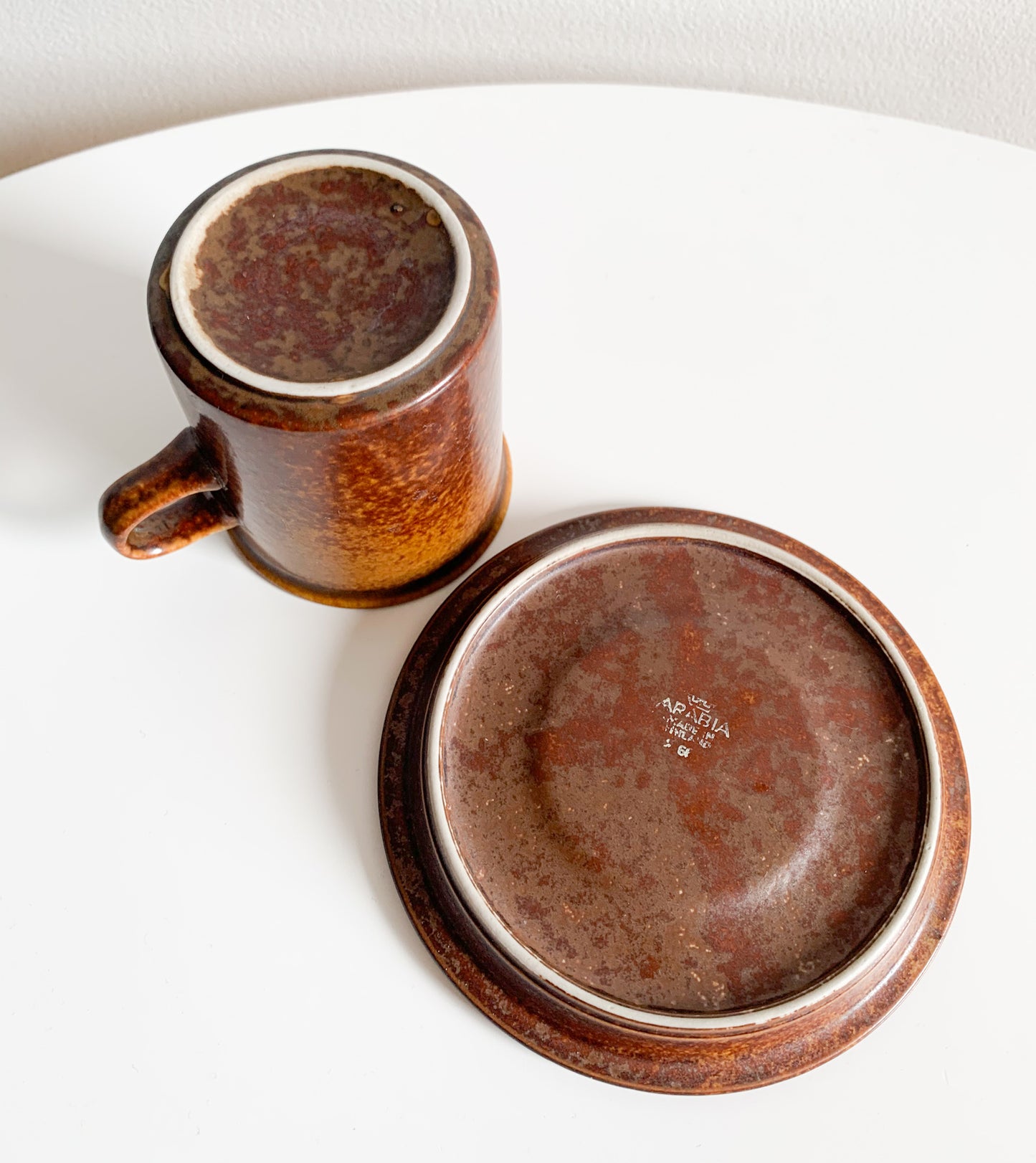 Arabia Finland | Ruska coffee cup, saucer, stamped