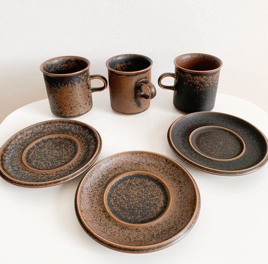 Arabia Finland | Trio of Ruska coffee cups