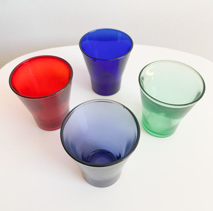 Riihimäen Lasi | Set of 4 coloured glasses, 1950s