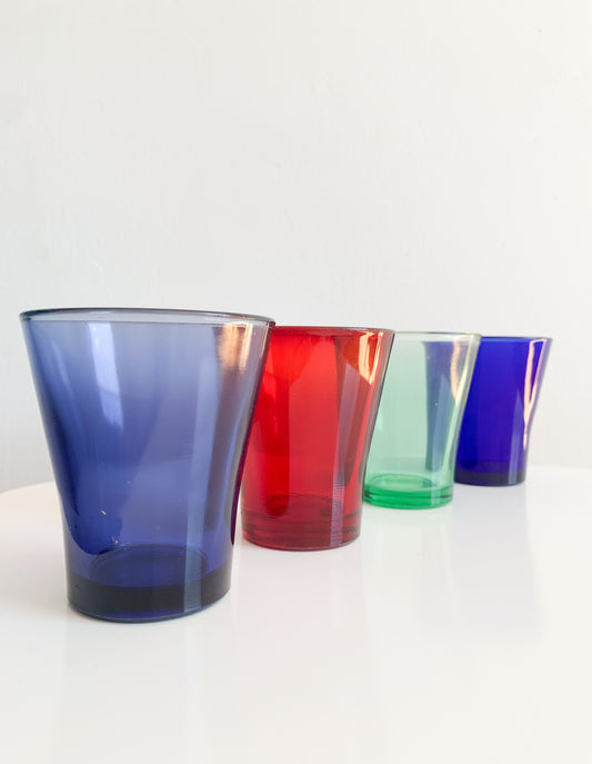 Riihimäen Lasi | Set of 4 coloured glasses, 1950s