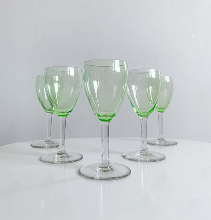 Likely Riihimaki, Set 5 Uranium Wine Glasses
