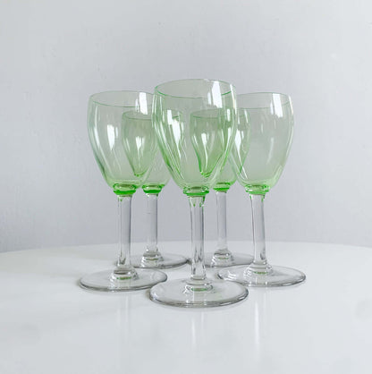 Likely Riihimaki, Set 5 Uranium Wine Glasses