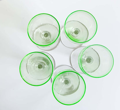 Likely Riihimaki, Set 5 Uranium Wine Glasses