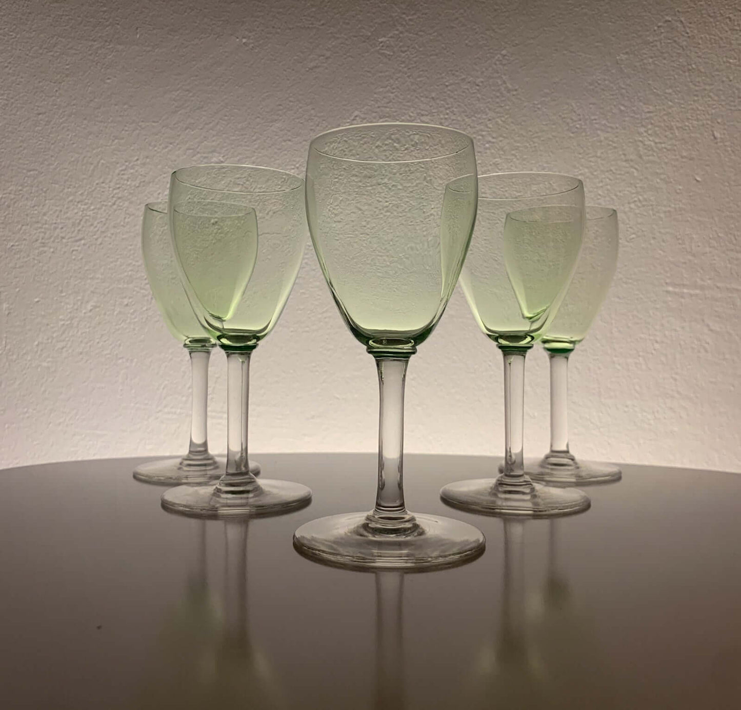 Likely Riihimaki, Set 5 Uranium Wine Glasses