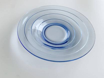Azure Blue 5 dessert plates in style of Bölgeblick Aino Aalto