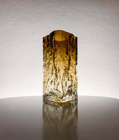 Brutalist Glass Vase Kallio by Kaj Blomqvist, Kumela